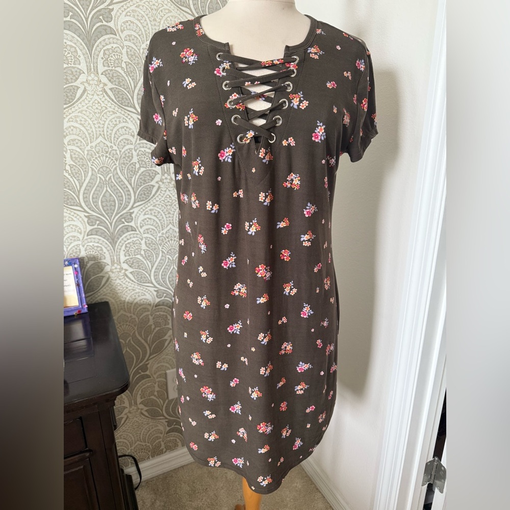 No Boundaries brown Floral dress XXL